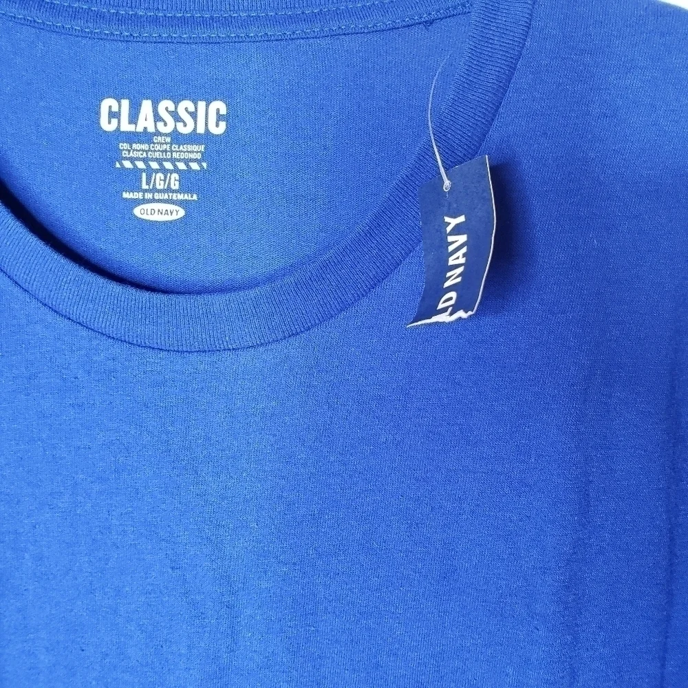 NWT Old Navy Classic crew blue short sleeve tshirt size L.